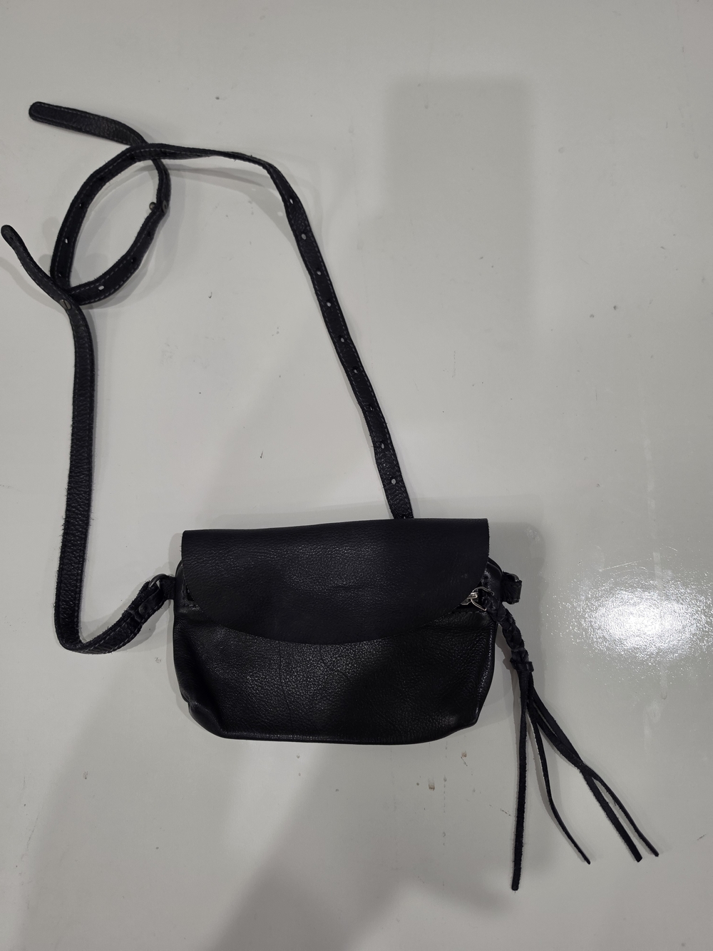 Free People We The Free Rider Black Leather Crossbody Bag Tassel NWOT - Picture 9 of 9